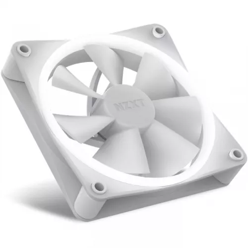 Ventilator nzxt pc case fan f120 rgb, 120x120x26mm, 18 leds, 17-27.5db, 14-50cfm, 500-1800rpm, fdb, 4 pin, white., 2.4 w, 120 mm, alb