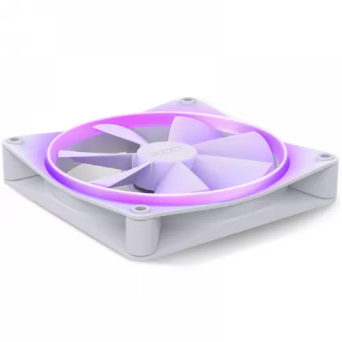 Ventilator nzxt pc case fan f140 rgb core, 140x140x26mm, <34.48db, 90.79cfm, 500-1500rpm, fdb, 4 pin, pwm, rgb, 8 led, white. pn: rf-c14sf-w1, 3.6 w, 140 mm, alb