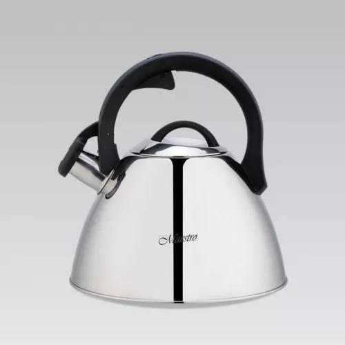 Ceainic cu fluier maestro mr-1314, 2.5 l, inox, negru