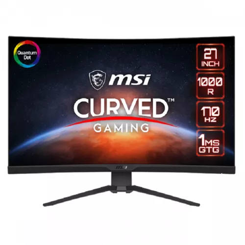 Monitor gaming msi 27.0" mag 275cqrf qd, curved black, va led 1ms, 4000:1, 300cd, 2560x1440, 178°/178°, quantum dot, hdmi x 2, displayport, usb-c (video), curvature 1500r, 170hz refresh rate, amd adaptive sync, height adjustment, audio line-out, vesa