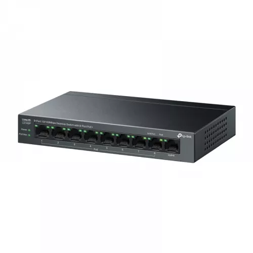 Comutator de retea tp-link ls109p, 8xpoe+ports, 63w