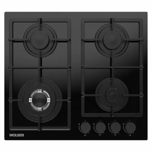 Plita incorporabila cu gaz wolser wl-brd 6402 black glass ffd, black