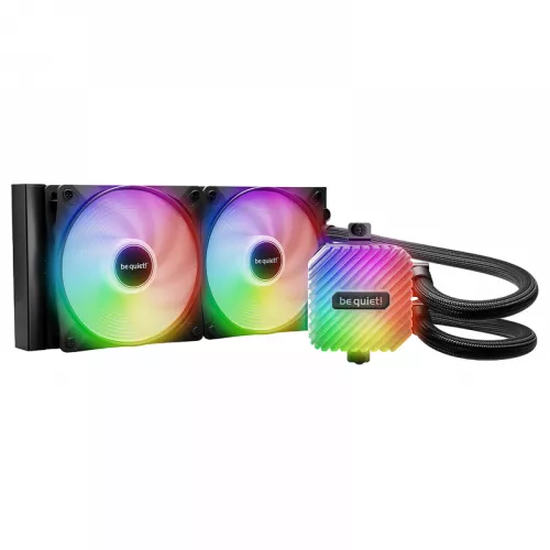 Cooler universal be quiet! aio liquid cooling  "light loop 240mm" (15.4-34.9db, 2x120mm argb fans, pwm, 2100rpm, argb block, argb-pwm-hub, 1200g.)
