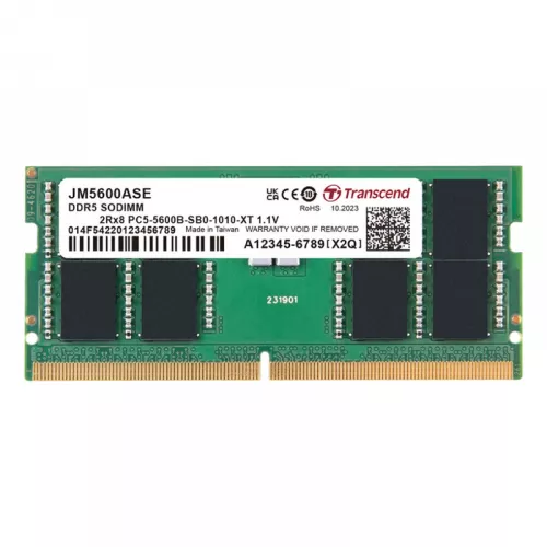 Ram transcend 24gb ddr5-5600mhz sodimm  jetram jm5600ase-24g, (3gx8)x8, 1rx8, cl46, 1.1v