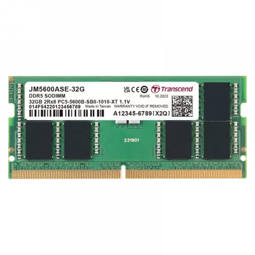 Ram transcend 48gb ddr5-5600mhz sodimm  jetram jm5600ase-48g, (3gx8)x16, 2rx8, cl46, 1.1v