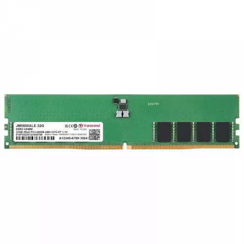 Ram transcend 32gb ddr5- 5600mhz  jetram (jm5600ale-32g), (2gx8)x16, 2rx8, cl46, 1.1v