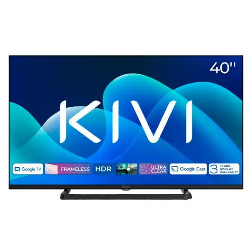 Televizor 40" led smart tv kivi 40f710qb, 1920x1080 fhd, android tv, black (40' super mva, 1920x1080 fhd, smart tv (google android tv), google assistant, google chromecast, wifi, 3x hdmi, 2x usb, bluetooth 5.0, rca, headphone jack 3.5 mm, dvb-t/t2/c, sound by