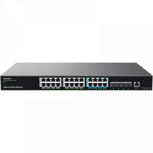 Comutator de retea grandstream 24-port 2.5g managed poe++ switch,  "gwn7822p", 8x2.5g poe++, 16xgbit poe+, 4x10g sfp+, steel case, 360w budget