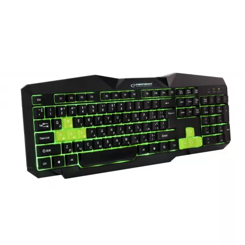 Gaming keyboard esperanza keyboard  tirons  egk201g green - ru layout / gaming, illuminated