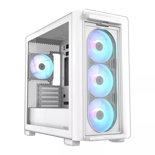 Carcasa fara psu asus case micro atx  a23 plus tg argb white no psu, tempered glass front & side,  4 x argb fans 2xusb 3.2 gen1, usb 3.2 gen2 type c, audio-out&mic (carcasa/корпус)
