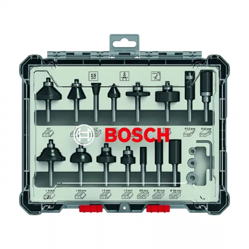 Masina de frezat bosch 2607017471 bosch set de freze 15buc 6mm