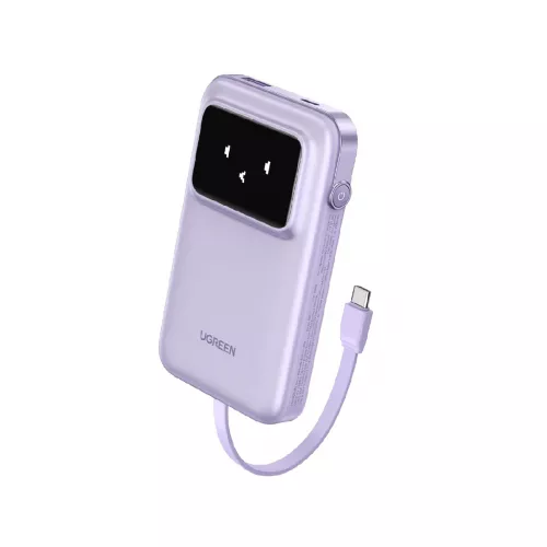 Baterie externa universala dell ugreen power bank uno series with cables type-c, 10000mah, 30w, purple 35604b 35604b