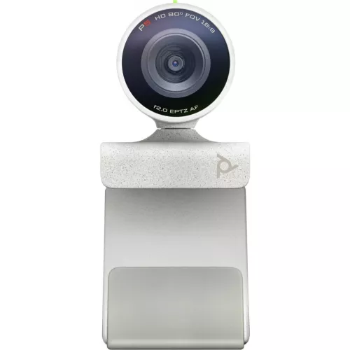 Web camera poly poly studio p5 webcam, 4 mp, 1080p@30fps, dfov 80°, auto focus with 4x zoom / eptz, removable monitor clamp, usb type-a, 1.5m cable, unidirectional microphone, integrated privacy shutter, tripod ready, beige