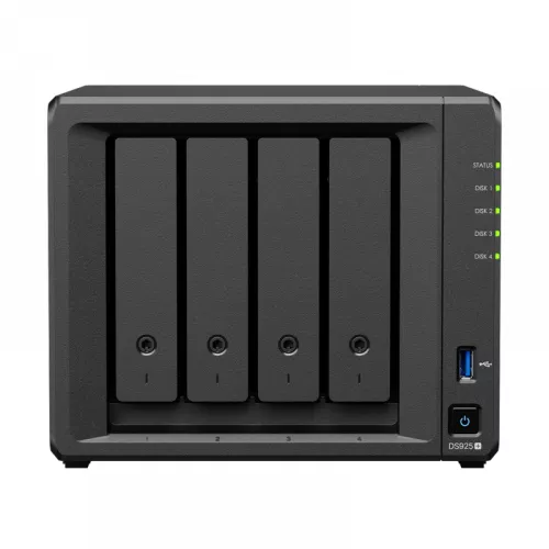 Nas server synology synology  "ds425+", 4-bay, intel celeron 4-core 2-2.7ghz, 2gb+1slot, 1x1gbe, 1x2.5gbe,  2xm.2 nvme