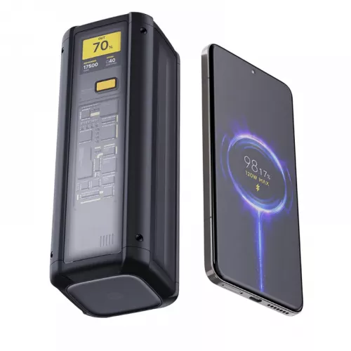 Power bank xiaomi power bank, xiaomi 25000 mah, 212w, hypercharge, black