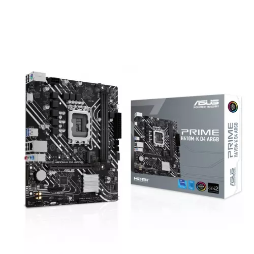 Placa de baza asus prime h610m-k d4 argb, (lga1700/intel h610)