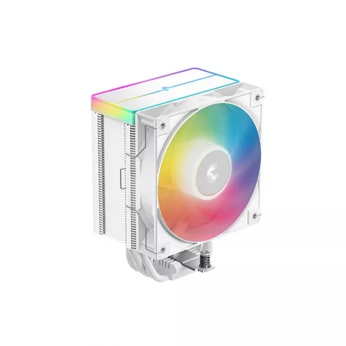 Cooler universal deepcool ”ag500 wh argb v2”, intel socket intel lga1851/1700/1200/115x & amd am5/am4, up to 240w, 1x argb pwm fan:120x120x25mm, 300~1950 rpm±10%, <29.4 db(a), 67.88 cfm, 4-pin pwm, hydro bearing, argb top cover & translucent logo design, 5x 6mm cooper heatpipes, white