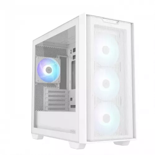 Carcasa fara psu asus case micro atx asus a21 plus tg argb white no psu, tempered glass side, 4 x argb fans 120mm, 2 x usb 3.2 gen1, audio-out&mic, btf motherboard compatible  (carcasa/корпус)