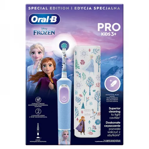 Periuta de dinti electrica braun electric toothbrush braun kids vitality pro d103.413.2k vitality pro kids 3+ frozen + travel case