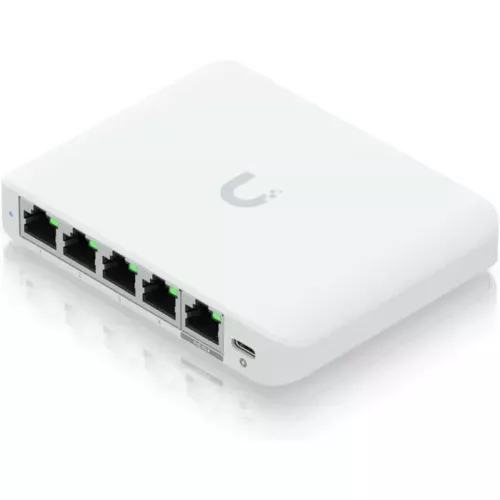 Router ubiquiti ubiquiti unifi switch 5-ports (usw-flex-2.5g-5), 5 x 2.5gbe rj45 ports, powered by 802.3af/at poe or usb type c, non-blocking throughput: 12.5 gbps, switching capacity: 24 gbps, (retelistica switch/сетевой коммутатор)