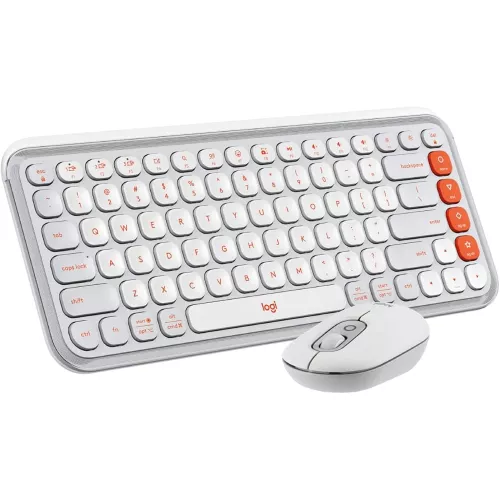Kit (keyboard+mouse) logitech wireless logitech pop icon keys off white & orange keyboard and mouse combo lo 920-013263