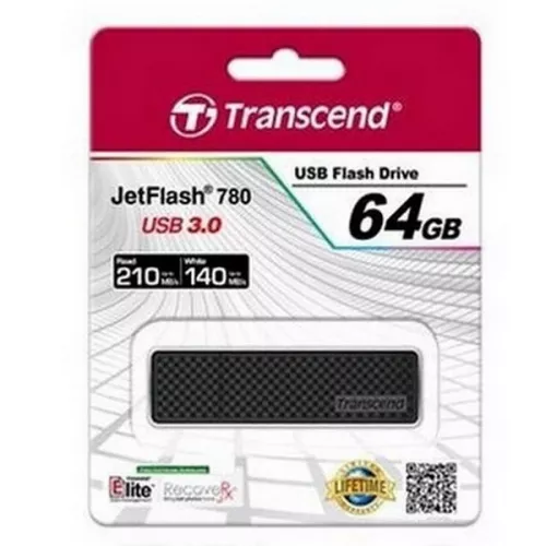 Usb flash drive transcend jetflash 780, 64gb, usb3.0 black,  classic