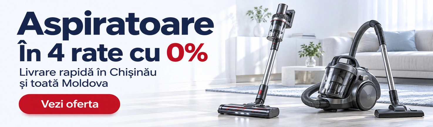 Aspiratoare în 4 rate cu 0%