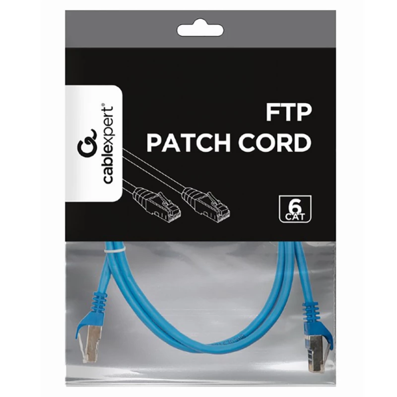 Patchcord GEMBIRD PP6-1M/B,  CAT.6, UTP, 1 m