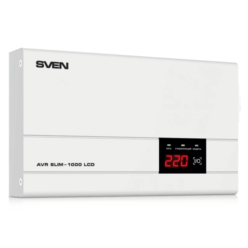 Stabilizator SVEN SLIM AVR -1000 LCD, 800W, Output sockets: 1 × CEE 7/4