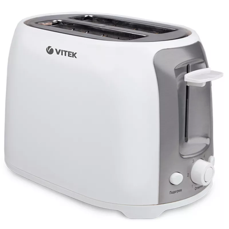 Prajitor de pâine VITEK VT-1582, 750 W,  2 felii,  6 moduri de rumenire,  Control mecanic,  Alb