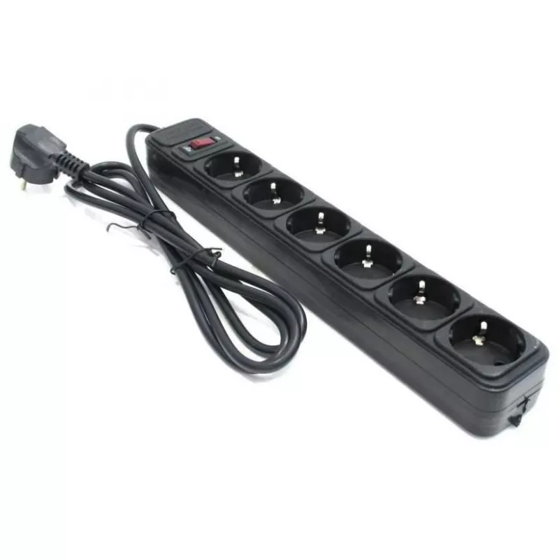 Сетевой фильтр Ultra Power UP6-B-15PPB BLACK, 6 Sockets,  4.5m