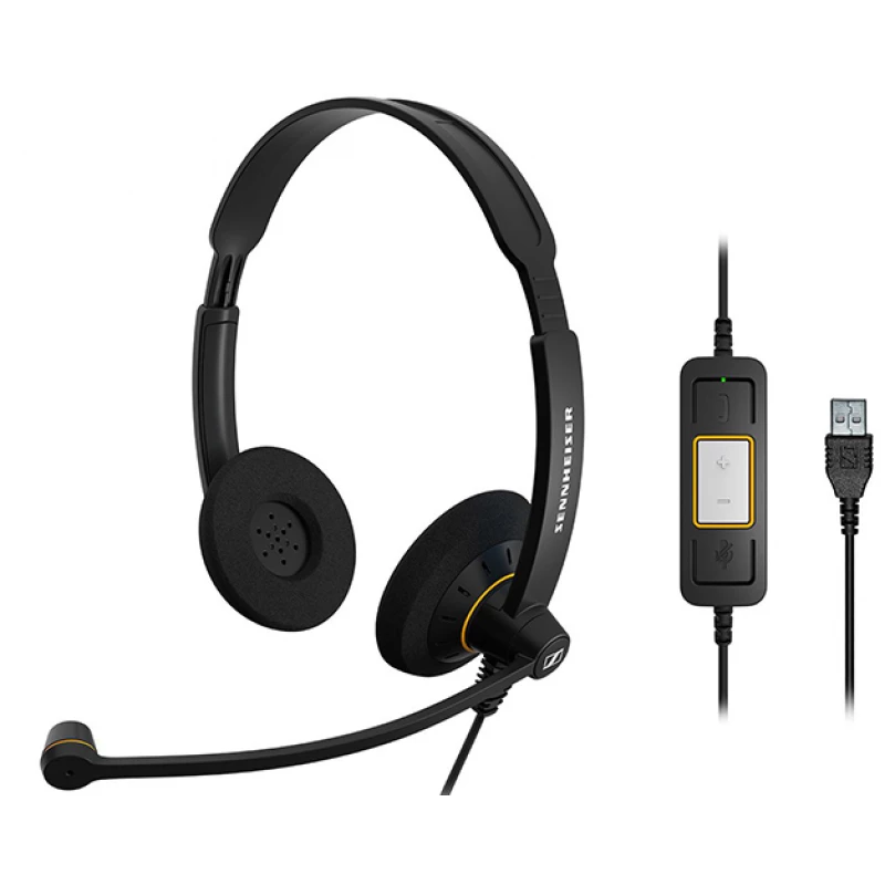 Casti cu fir si microfon SENNHEISER
 SC 60 USB
