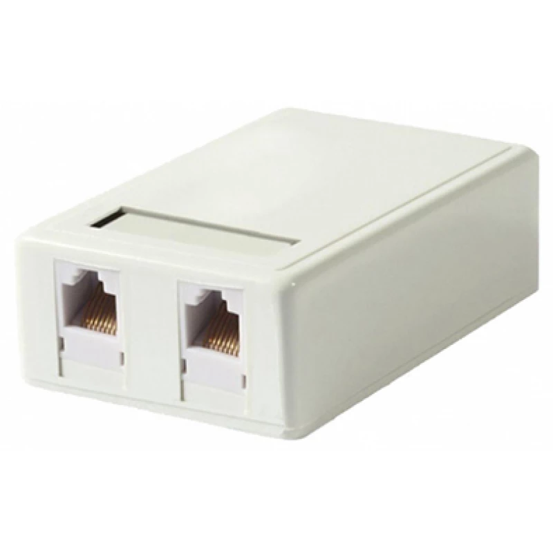 Conector RJ45 Fantastic 2xRJ45 Surface Box 2 port UTP Cat 6  PCB jack