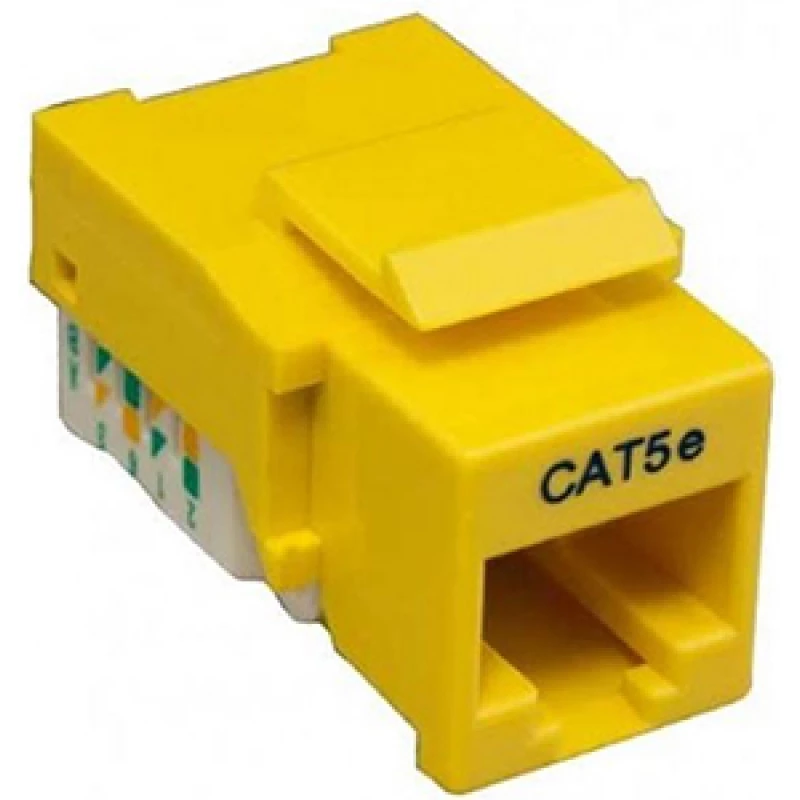 None Fantastic Keystone Jack RJ-45 cat.5E,  KJ5-01,  110 Type,  Yellow