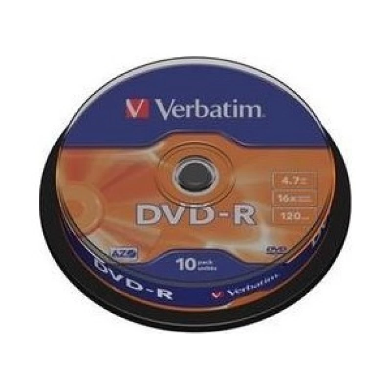 CD Disc VERBATIM DataLifePlus DVD-R AZO 4.7GB 16X MATT SILVER SURFAC - Spindle 10pcs. (43523)