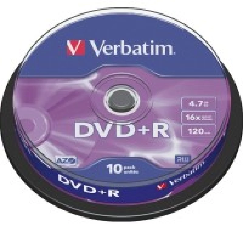 DVD Disc VERBATIM DATALIFEPLUS DVD+R AZO 4.7GB 16X MATT SILVER SURFAC - SPINDLE 10PCS. (43498)