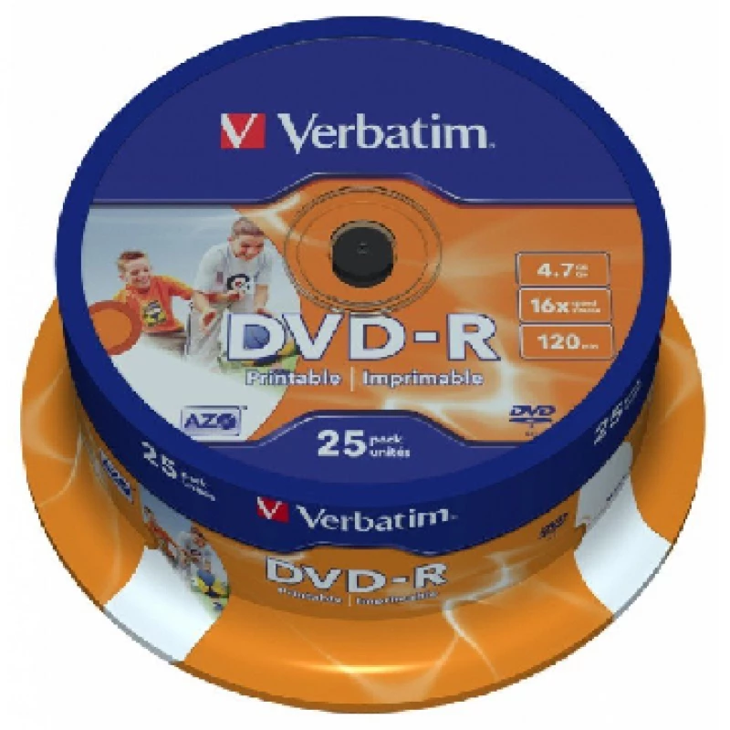 DVD Disc VERBATIM DATALIFEPLUS DVD+R AZO 4.7GB 16X MATT SILVER SURFAC - SPINDLE 25PCS. (43500)