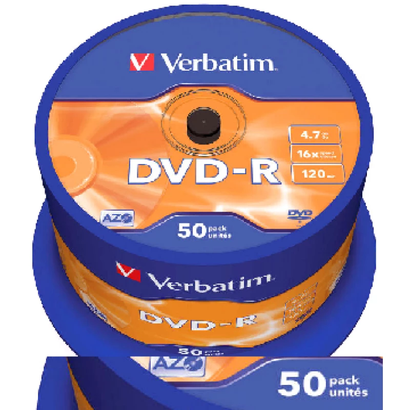 CD Disc VERBATIM DataLifePlus DVD-R AZO 4.7GB 16X MATT SILVER SURFAC - Spindle 50pcs. (43548)