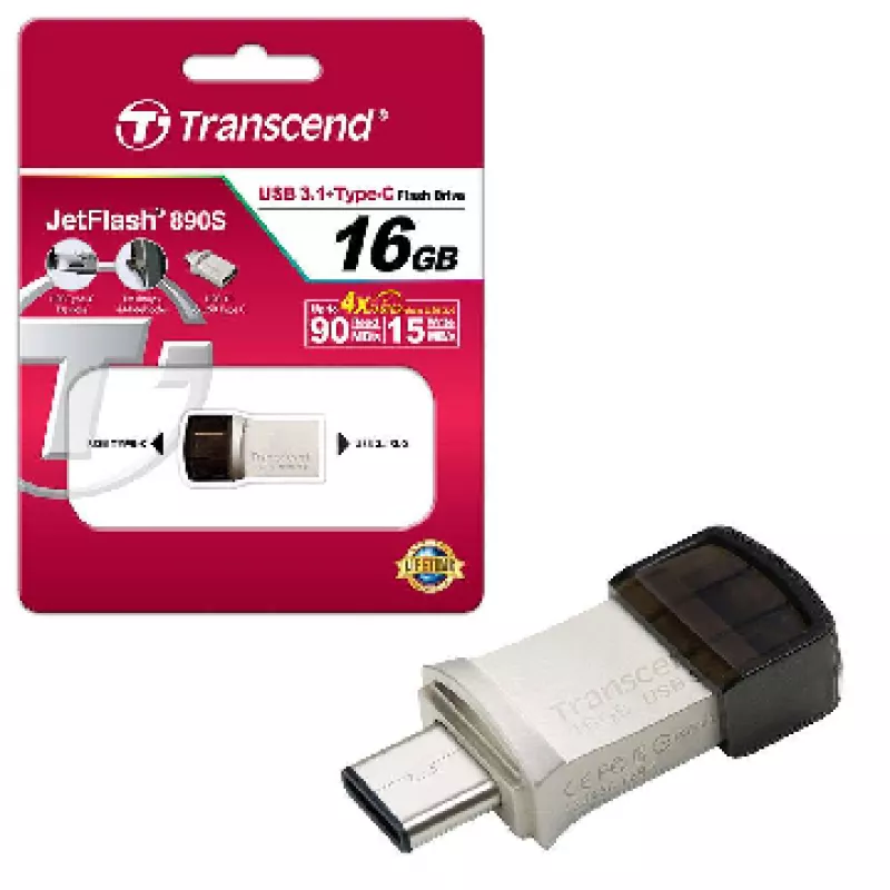 Флешка TRANSCEND JETFLASH 890, 32GB, USB3.1,  Type-C