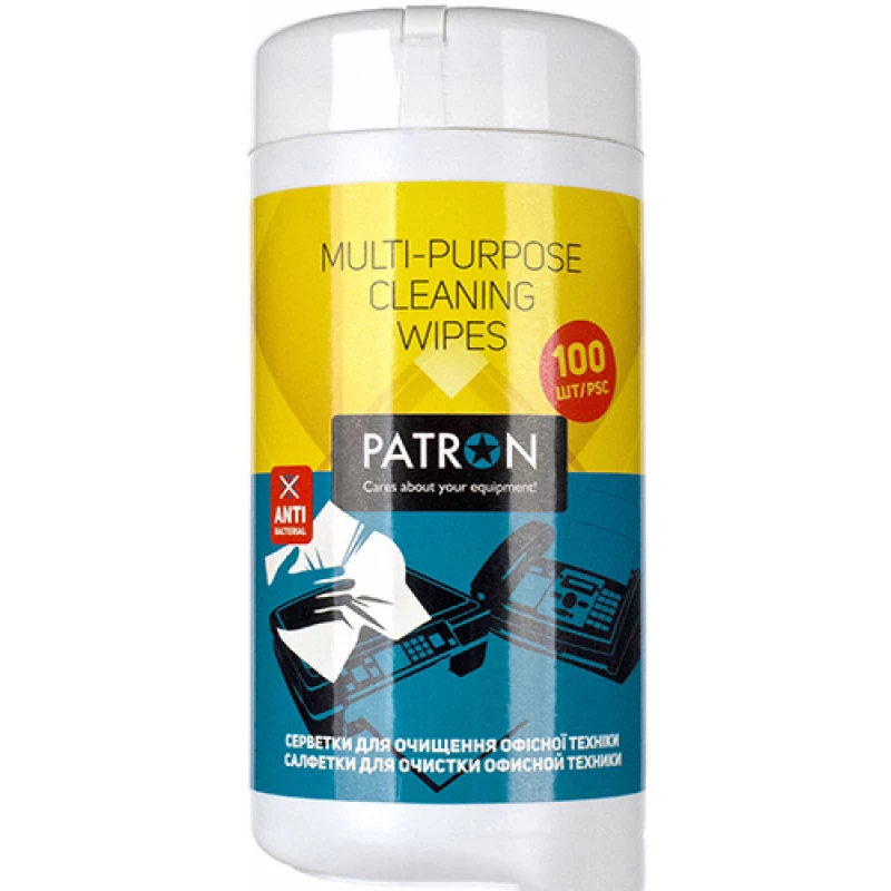 Set de curațare Patron Cleaning wipes for office equipment PATRON F4-002,  Tube 100 pcs. NOT for screens.