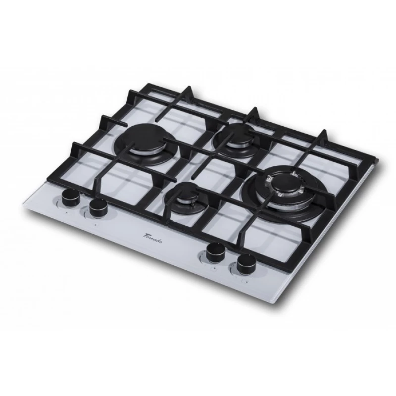 Plita incorporabila cu gaz TORNADO TR4020HM ROMB WH GLASS