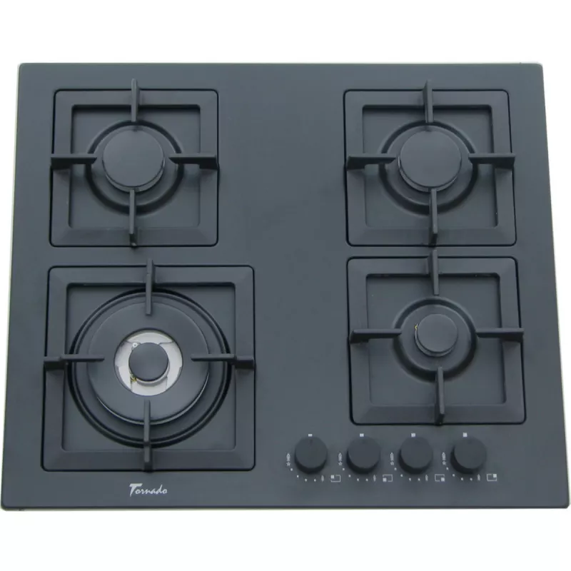 Plita incorporabila cu gaz TORNADO SL 4G221, 4 arzatoare, Otel emailat, Antracit