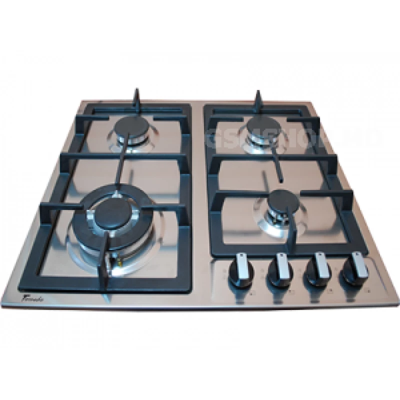 Plita incorporabila cu gaz TORNADO TEXTUR6041 IRON, 4 arzatoare, Arzator Wok, Inox, Aprindere electrica, Inox