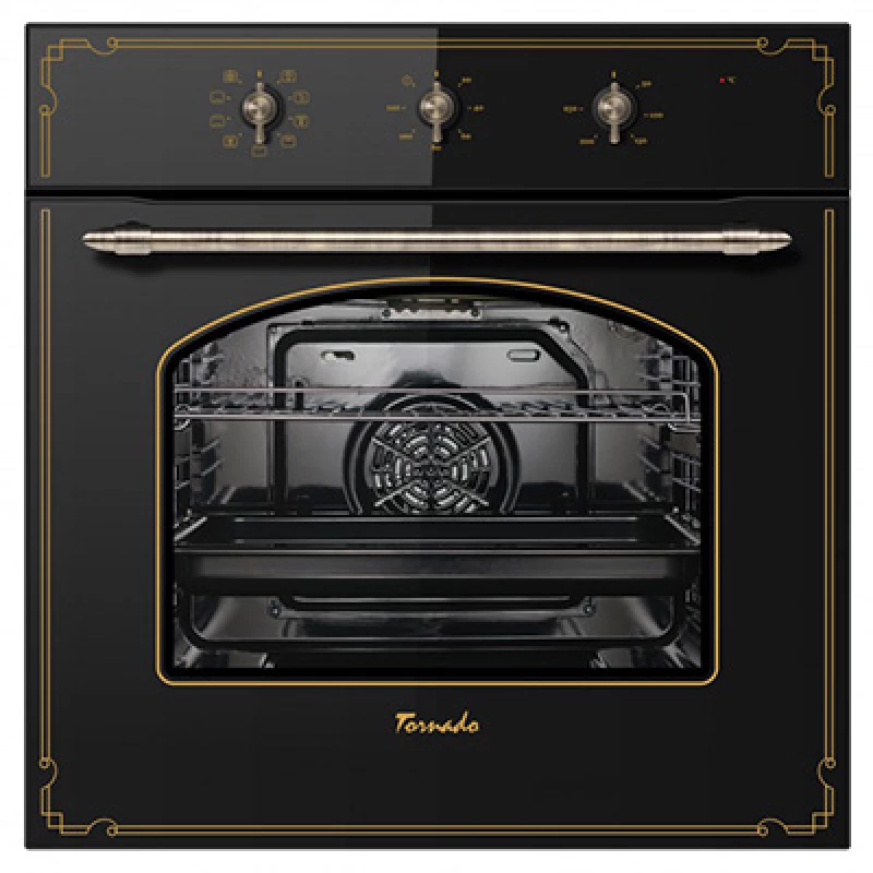 Cuptor electric incorporabil TORNADO RUGL7009BL, 70 l,  Grill,  Timer,  9 moduri,  Autocuratare traditionala,  Negru