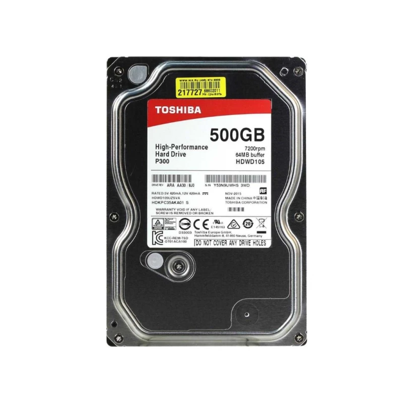 HDD TOSHIBA HDWD105UZSVA P300, 500GB, 3.5