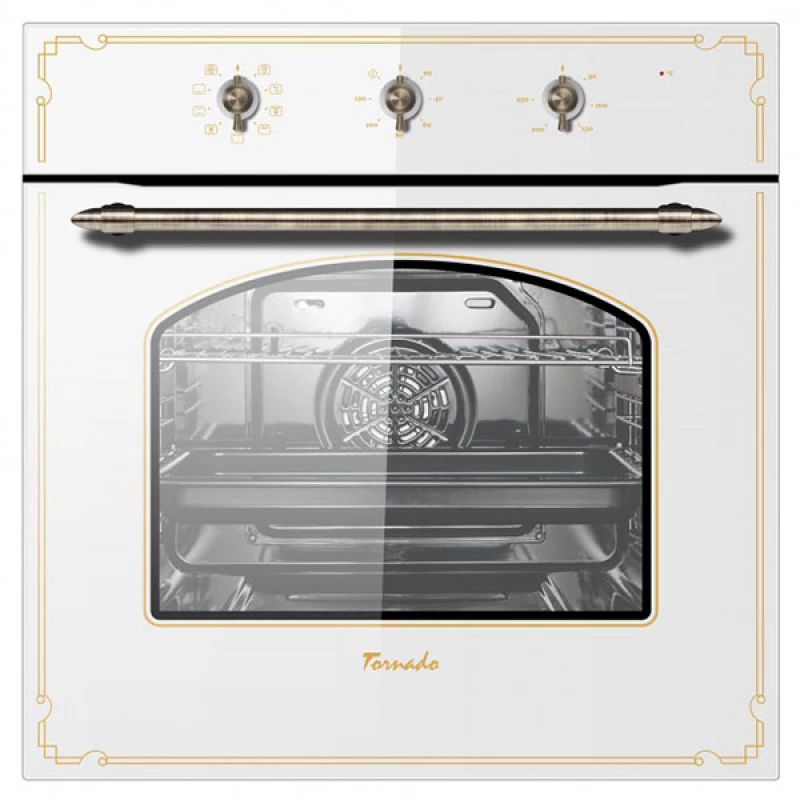 Cuptor electric incorporabil TORNADO RUGL7009WH, 70 l,  Grill,  Timer,  9 moduri,  Autocuratare traditionala,  Alb