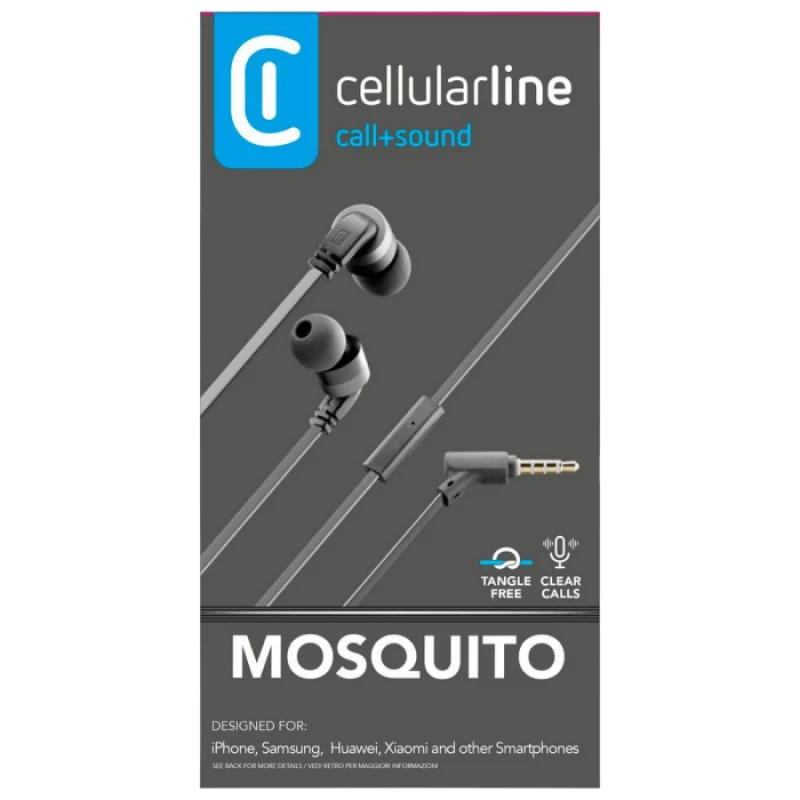 Casti cu fir Cellular Line AUDIOPRO MOSQUITO STEREO EARPH.MIC BLACK