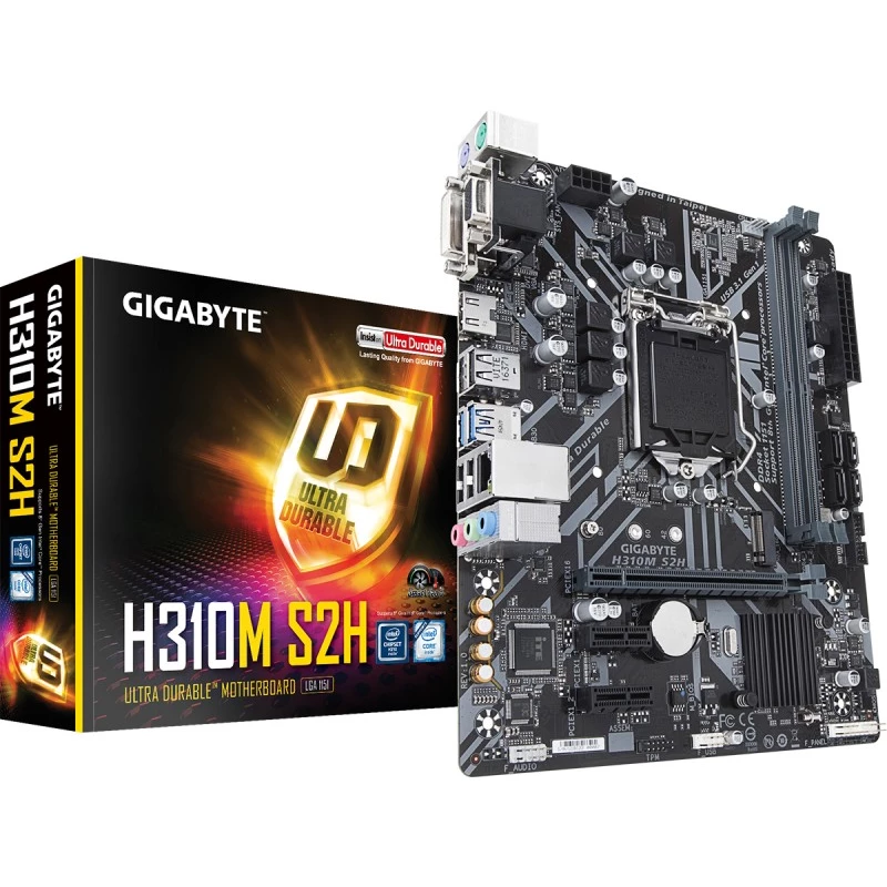 Placa de baza GIGABYTE H310M S2H, LGA 1151 v2, H310 2xDDR4 VGA DVI HDMI 1xPCIe16 1xM.2 4xSATA mATX
