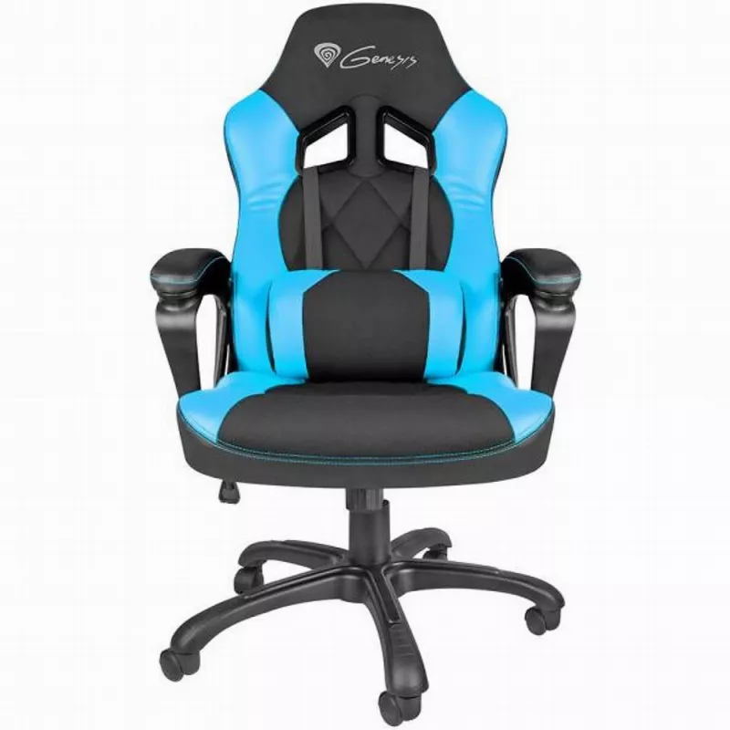 Fotoliu Gaming Genesis Nitro 330 (SX33) Black-Blue NFG-0782, Metal,  Piele artificiala,  Gazlift,  150 kg,  Negru,  Albastru