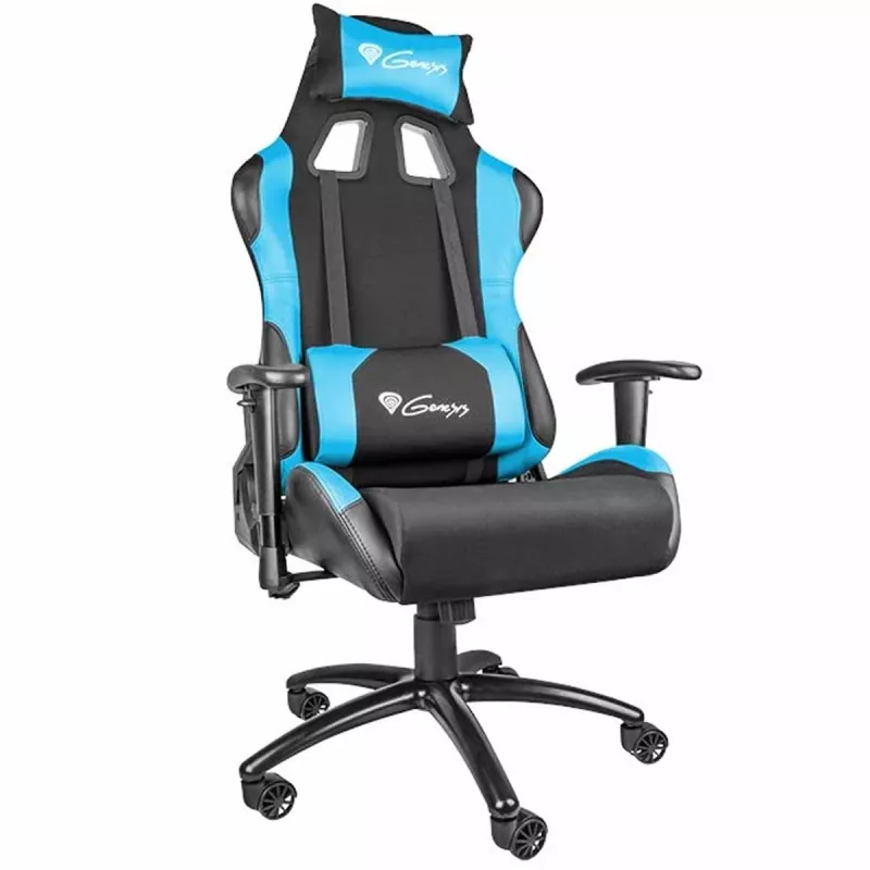 Fotoliu de birou Genesis Nitro 550 Black-Blue NFG-0783, Piele artificiala, Gazlift, 150 kg, 190 cm